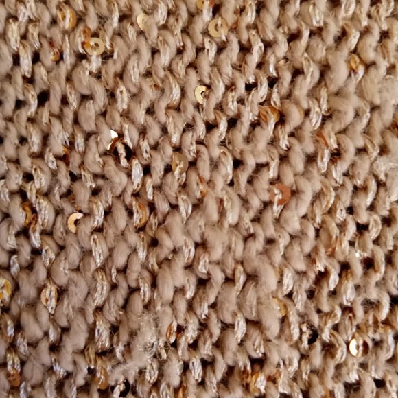 CHICO'S Perfect 4 Holiday! Shimmery Gold HiLo Pullover Knit Sweater Sequins - Picture 6 of 11